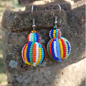 africa smiles ball ethnic earrings