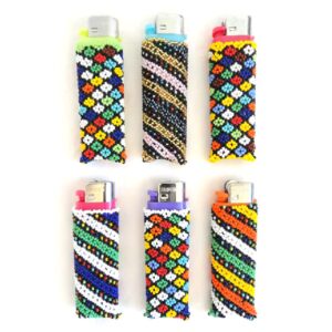 africa smiles beaded lighters ethnic assorted