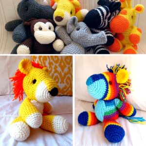 africa smiles crocheted plush toys lion