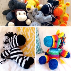 africa smiles crocheted plush toys zebra