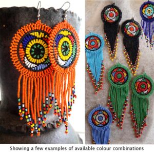 africa smiles disc with cascade ethnic earrings