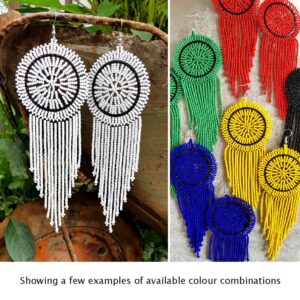 africa smiles disc with cascade ethnic single colour earring