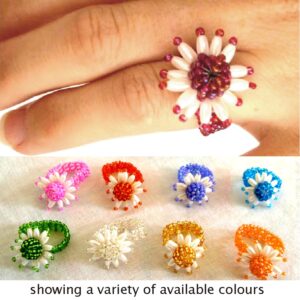africa smiles flower ring fashion on hand colours