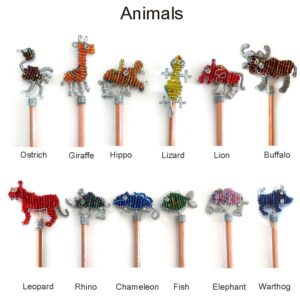 africa smiles pencils beaded plain animals 2