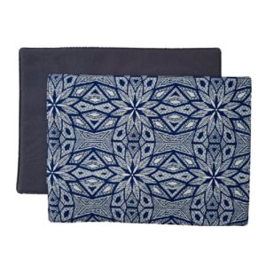 africa smiles placemat shweshwe navy flowers