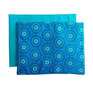 africa smiles placemat shweshwe turquoise pop