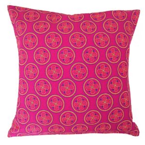 africa smiles shweshwe pink twirl cushion cover 1