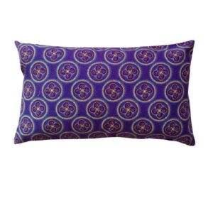 africa smiles shweshwe purple twirl long cushion cover 2