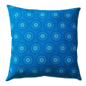 africa smiles shweshwe turquoise pop cushion cover 1