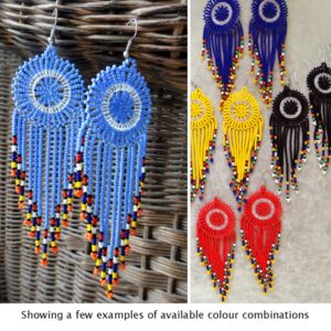 africa smiles small disc with cascade ethnic single colour earring