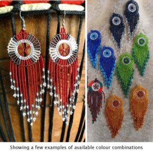 africa smiles small disc with cascade fashion earrings