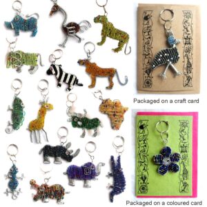 africa smiles wire and beadwork 2D keyring combined