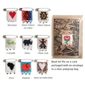 africa smiles zulu beadwork beadart pins combined