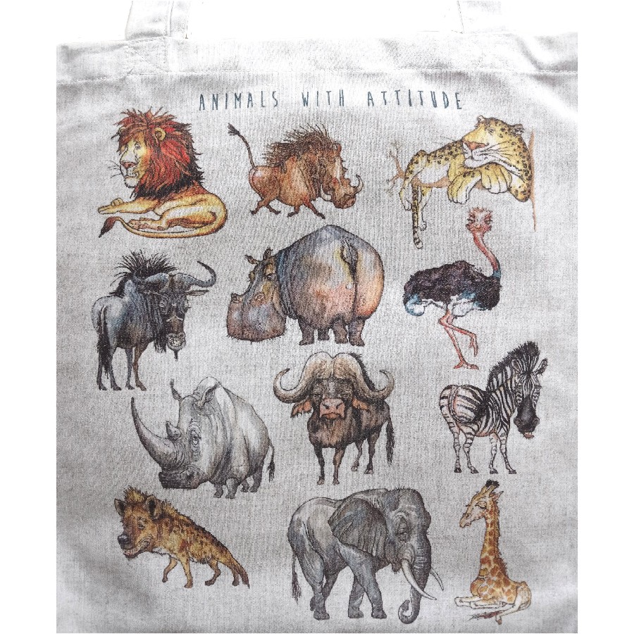 africa smiles shopper bag animals with attitude detail
