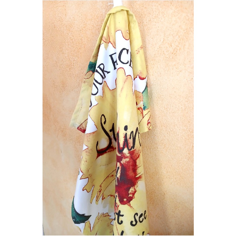 africa smiles tea towel sunflower hanging