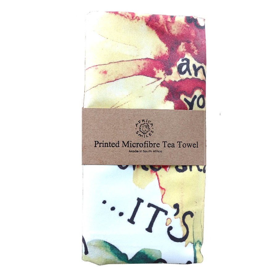 africa smiles tea towel sunflower packaged