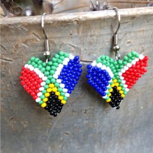 africa smiles sa flag heart earrings