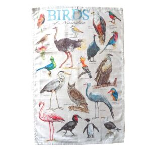 africa smiles tea towel birds of namibia
