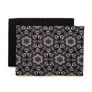 africa smiles placemat shweshwe black & white floral