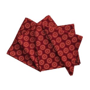 africa smiles napkins shweshwe burgundy wheel fan
