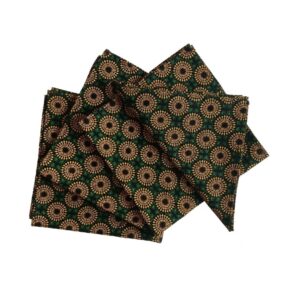 africa smiles napkins shweshwe dark green daisy fan