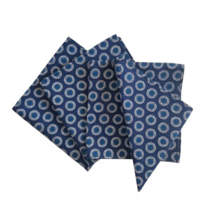 africa smiles napkins shweshwe navy circular fan