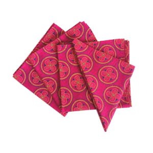 africa smiles napkins shweshwe pink twirl fan