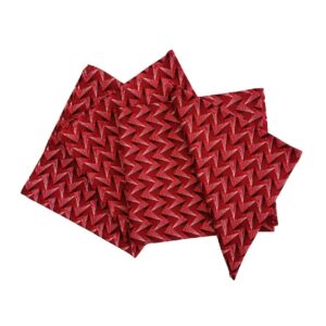 africa smiles napkins shweshwe red zig zag fan
