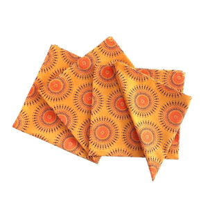 africa smiles napkins shweshwe yellow sun fan